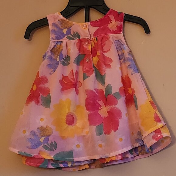 Koala Kids Baby's Peach Floral Trapeze Dress With Bloomers. Size 6 Months - Picture 4 of 8